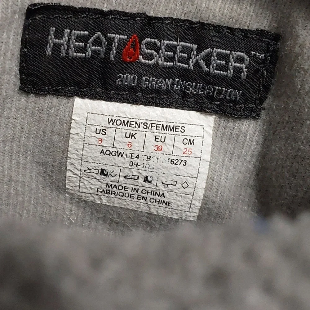 The North‎ Face Heatseeker 200g Grey Fleece Winter Boots Womens 8 AQGW LE4 BBY